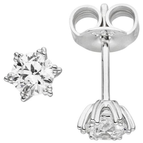 Ohrstecker 333 Wei�gold 2 Zirkonia 4,7 mm