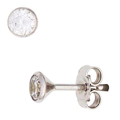 Ohrstecker 333 Wei�gold 2 Zirkonia, 3,8 mm