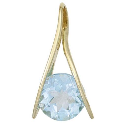 Anh�nger 375 Gelbgold 1 Blautopas
