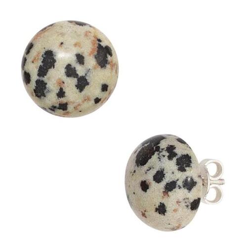 Ohrstecker 925 Sterling Silber mit 2 Dalmatiner-Jaspisen