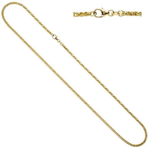 Zopfkette 585 Gelbgold Wei�gold kombiniert 45 cm - 1,9 mm Halskette