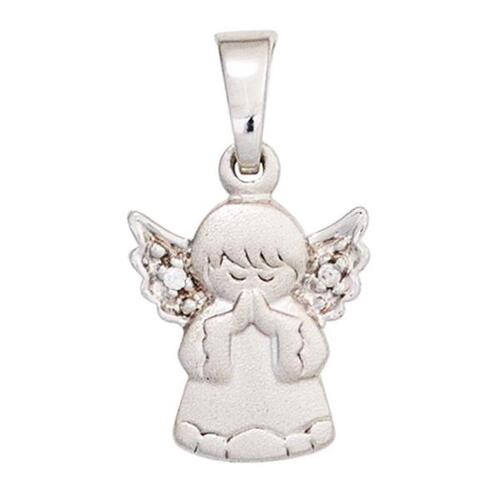 Kinder Anh�nger Engel Schutzengel 925 Silber mattiert 2 Zirkonia