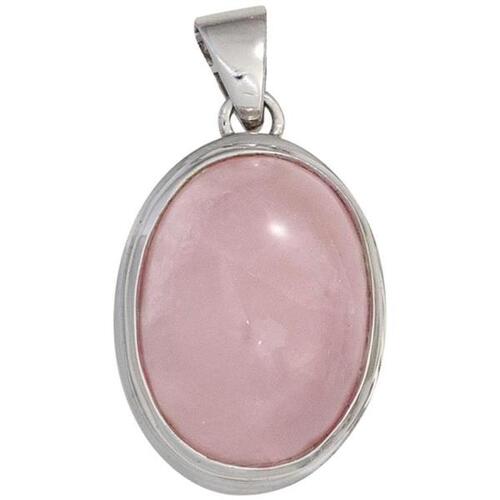 Anh�nger 925 Sterling Silber rhodiniert 1 Rosenquarz