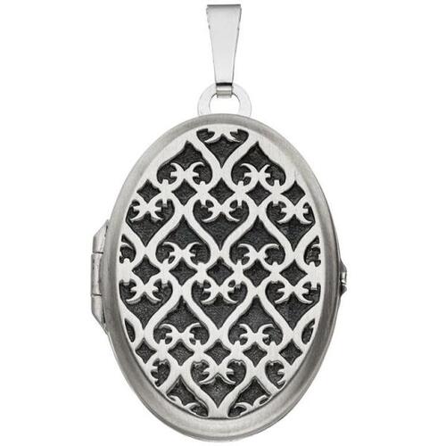 Medaillon 925 Sterling Silber rhodiniert mattiert