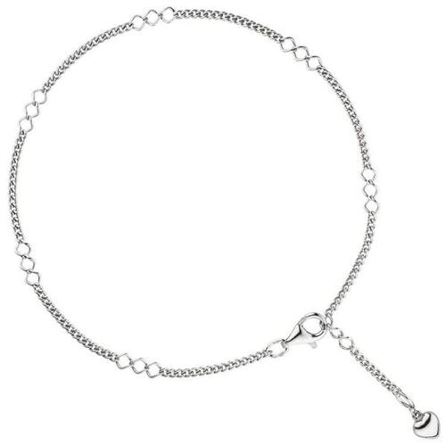 Fu�kettchen Fu�kette Herz 925 Sterling Silber rhodiniert 27 cm Karabiner