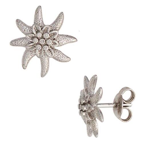 Ohrstecker Edelwei� 925 Sterling Silber rhodiniert teilmattiert