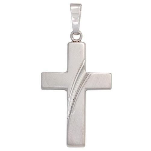 Anh�nger Kreuz 925 Sterling Silber rhodiniert teilmattiert 30,7 mm