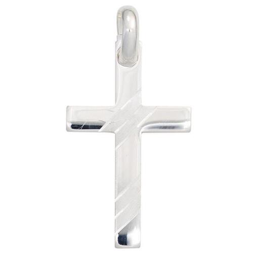 Anh�nger Kreuz 925 Sterling Silber rhodiniert teilmattiert 35,1 mm