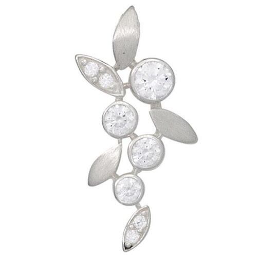 Anh�nger 925 Sterling Silber rhodiniert teilmattiert mit Zirkonia