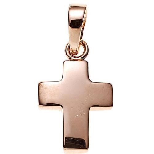 Anh�nger Kreuz 925 Sterling Silber rotvergoldet 13,2 mm hoch