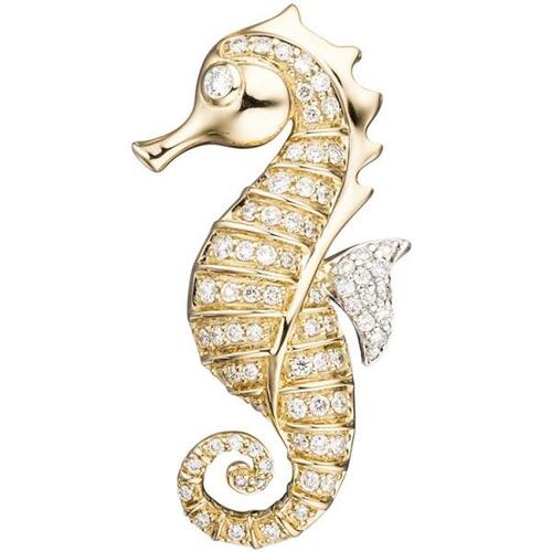 Anh�nger Seepferdchen 585 Gelbgold 73 Diamanten Brillanten