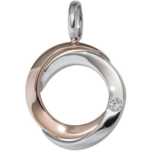 Anh�nger 585 Wei�gold Rotgold bicolor 1 Diamant Brillant
