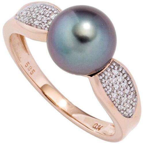 Damen Ring 585 Rotgold 1 Tahiti Perle 34 Diamanten (Größe: 56) | Ringe  direkt bestellen | Perlenringe