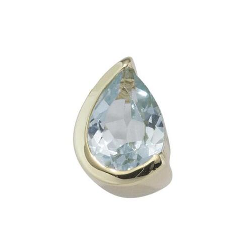Anh�nger 333 Gelbgold 1 Blautopas blau Tropfen Tropfenform