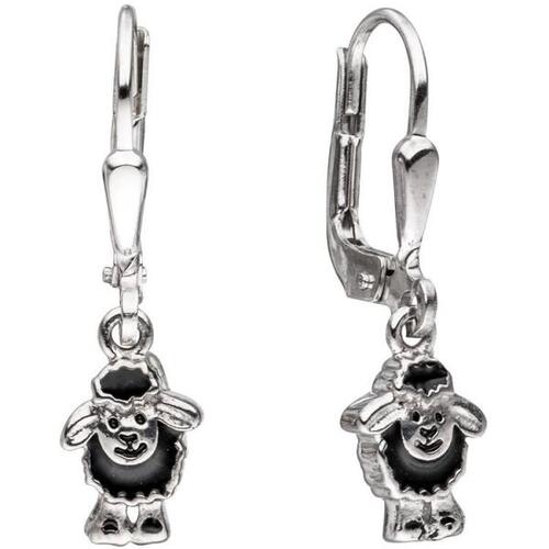 Kinder Boutons schwarzes Schaf 925 Silber Ohrringe Ohrh�nger