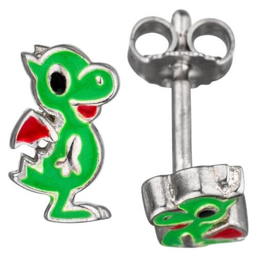 Kinder Ohrstecker Drache gr�n 925 Sterling Silber Kinderohrringe