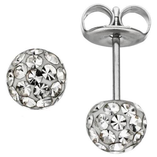 Ohrstecker Kugel Edelstahl mit SWAROVSKI� ELEMENTS 5,1 mm