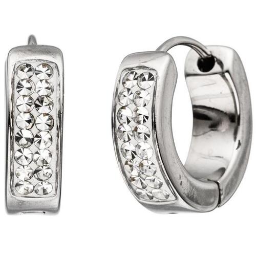 Creolen rund Edelstahl mit SWAROVSKI� ELEMENTS Ohrringe