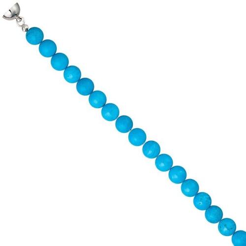 Collier Edelsteinkette aus t�rkis farbenem Magnesith 45 cm Halskette