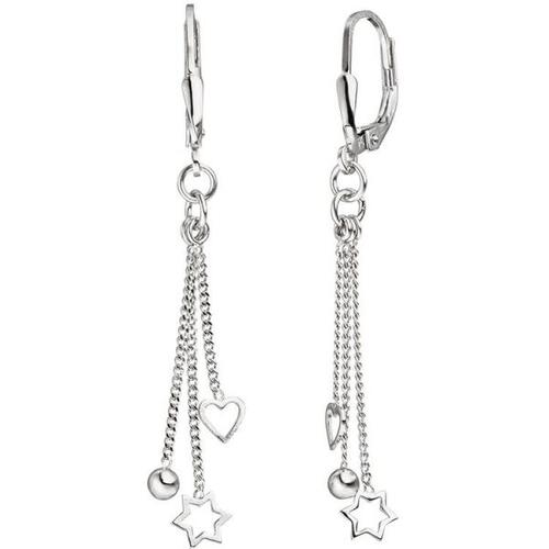 Ohrh�nger Herz Stern Kugel 925 Sterling Silber Ohrringe Silberohrringe