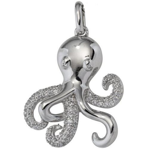 Anh�nger Krake 925 Sterling Silber rhodiniert mit Zirkonia Octopus