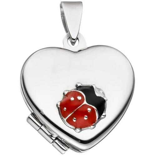 Kinder Medaillon Herz mit Marienk�fer 925 Sterling Silber zum �ffnen