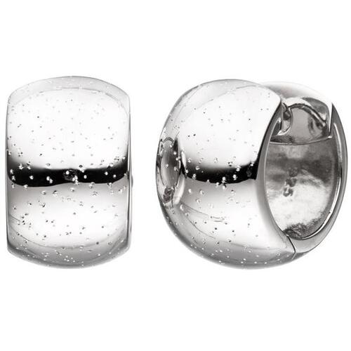 bestellen Glitzereffekt Ohrringe breit Sterling Silber direkt mit Ohrschmuck 925 | Creolen rund