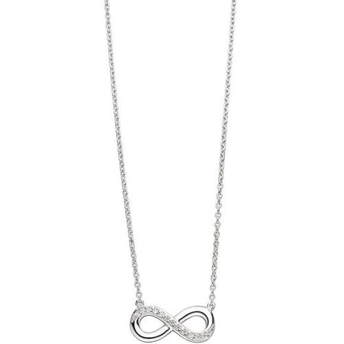 Collier Kette mit Anh�nger Unendlichkeit 925 Silber mit Zirkonia 41 cm