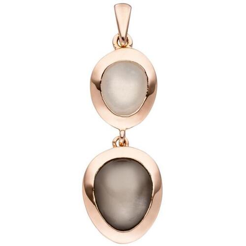 Anh�nger 585 Rotgold 2 Mondsteine Rotgoldanh�nger Mondstein