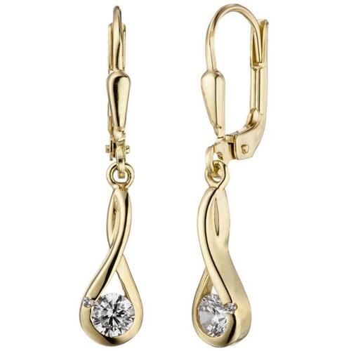 Ohrh�nger 333 Gold Gelbgold 2 Zirkonia Ohrringe Boutons Goldohrringe