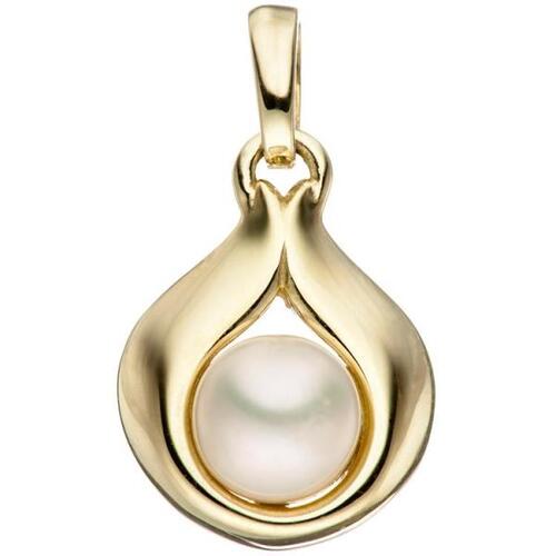 Anh�nger Tropfen 333 Gold Gelbgold 1 S��wasser Perle Goldanh�nger