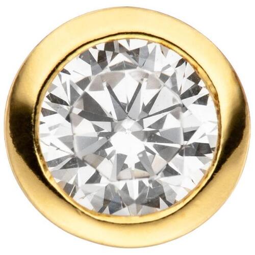 Anh�nger rund aus 925 Sterling Silber Gold vergoldet 1 Zirkonia