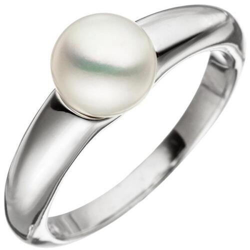 Damen Ring 925 Sterling Silber, 1 Perle Perlenring (Gr��e: 50)