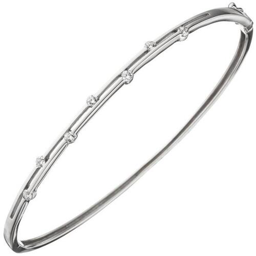 Armreif Armband 925 Sterling Silber 7 Zirkonia schmal d�nn