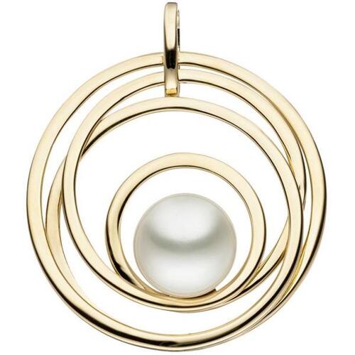 Anh�nger rund 585 Gold Gelbgold 1 S��wasser Perle Perlen Anh�nger