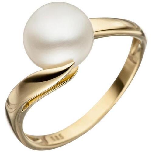 Damen Ring 585 Gelbgold 1 Perle Perlenring Goldring (Gr��e: 50)