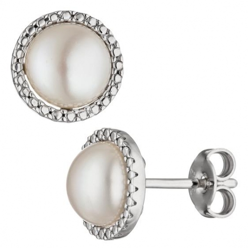 Ohrstecker 333 Gold Wei�gold 2 S��wasserperlen Perlen Ohrringe