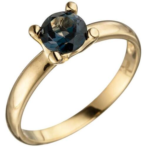 Damen Ring 585 Gold Gelbgold 1 Blautopas blau London Blue Goldring (Gr��e: 54)