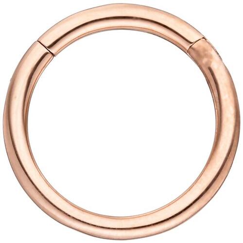 Segmentring Edelstahl rotgold farben Klick-System Scharnier Ringst�rke 1,2 mm