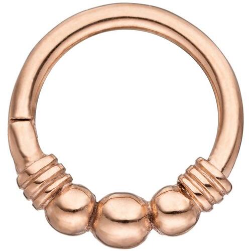 Segmentring Edelstahl rotgold farben Klick-System Scharnier Ringst�rke 1,2 mm