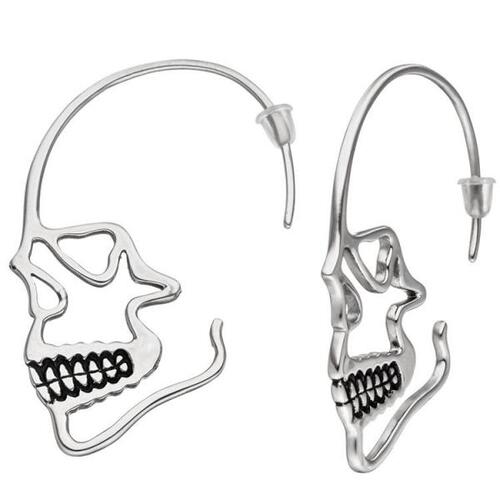 Ohrh�nger Totenkopf Totensch�del Edelstahl geschw�rzt Ohrringe