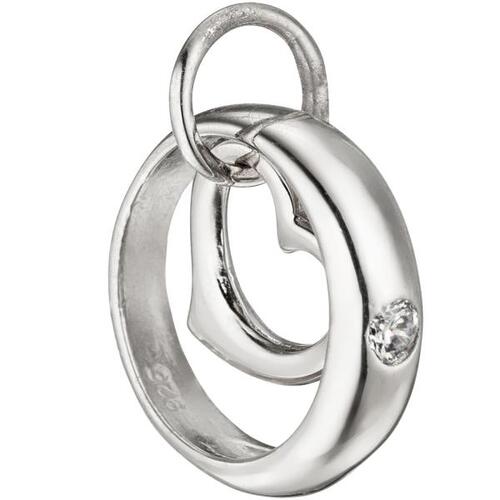 Kinder Taufring mit Herz 925 Sterling Silber 1 Zirkonia Taufanh�nger