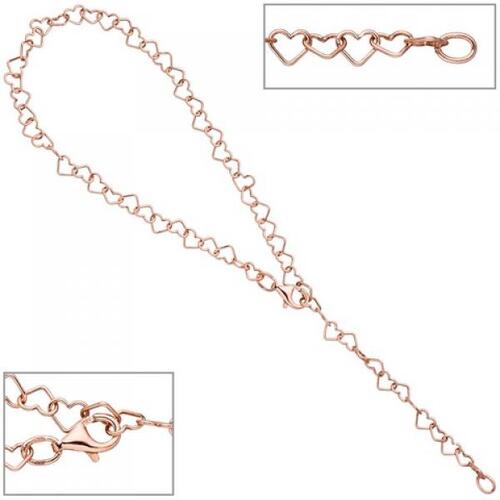 Fu�kettchen Fu�kette 925 Silber rotgold vergoldet 27 cm variabel verk�rzbar