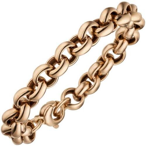 Erbsarmband 925 Sterling Silber Rotgold vergoldet 21 cm Armband