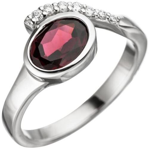 Damen Ring 925 Sterling Silber 1 Granat rot mit Zirkonia (Gr��e: 58)