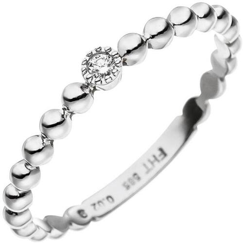 Damen Ring Kugel 585 Gold Wei�gold 1 Diamant Brillant  Kugelring (Gr��e: 56)