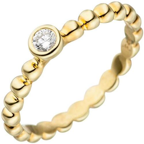 Damen Ring Kugel 925 Sterling Silber gold 1 Zirkonia Kugelring (Gr��e: 52)