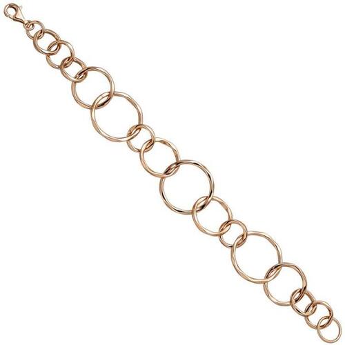 Armband mit gro�en Gliedern 925 Silber Rotgold vergoldet 19 cm
