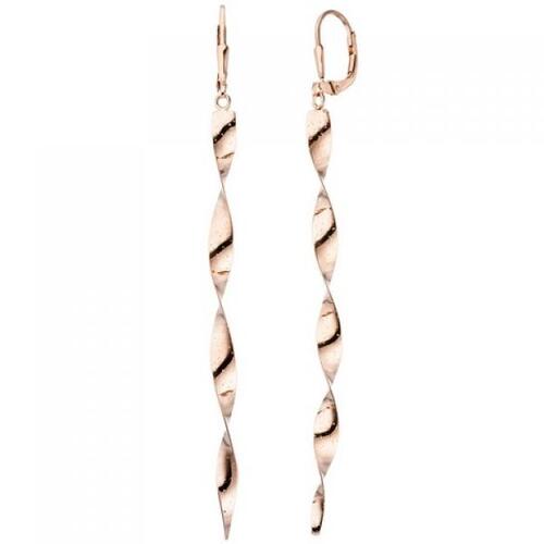 Ohrh�nger Spirale 925 Sterling Silber Rotgold vergoldet gedreht