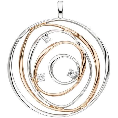 Anh�nger 925 Sterling Silber bicolor vergoldet 3 Zirkonia